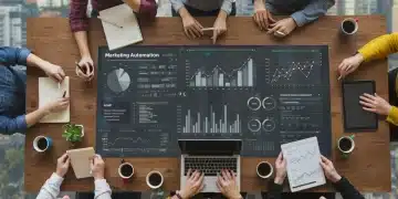 Équipe marketing analysant des outils d'automatisation pour la croissance en 2025