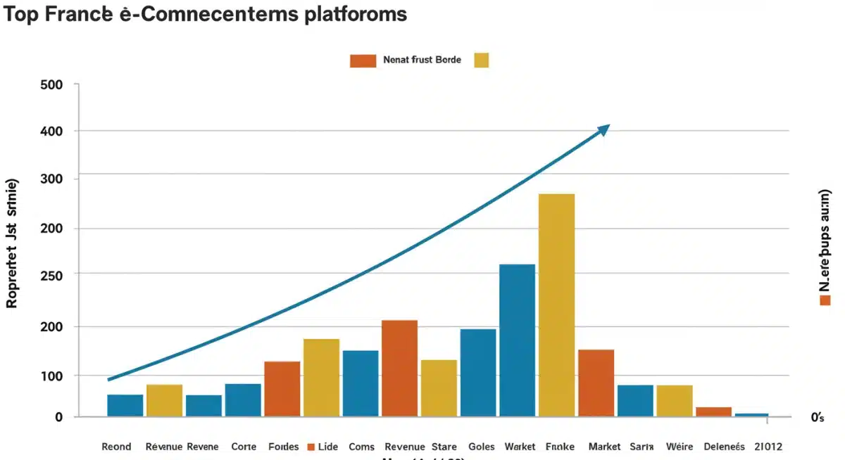 Graphique d'évolution des parts de marché des plateformes e-commerce françaises.