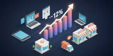 Graphique vibrant illustrant l'augmentation du ROI omnicanal avec des icônes de divers canaux de vente connectés.