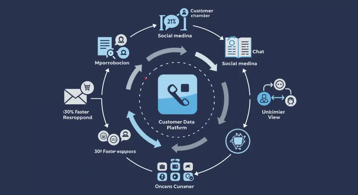 Infographie illustrant l'intégration des canaux omnicanal pour un service client amélioré