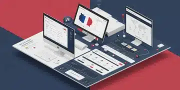 Interface numérique moderne symbolisant les mises à jour UX obligatoires pour les sites français en 2025, avec des éléments d'accessibilité et de performance.
