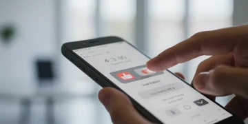 Écran de smartphone avec micro-interaction animée et main d'utilisateur, symbolisant l'engagement client en France.