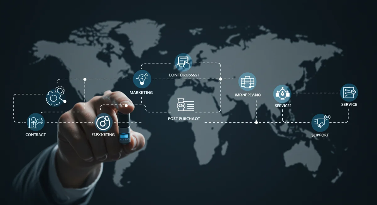 Représentation visuelle du parcours client et des points de contact CRM