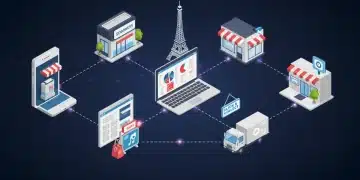 Illustration d'une stratégie omnicanal intégrée en France, reliant e-commerce, magasin physique et mobile pour la croissance des ventes.