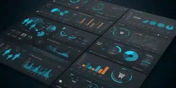 Tableau de bord numérique affichant l'analyse des données omnicanales, avec des graphiques de parcours client et des indicateurs de performance clés.