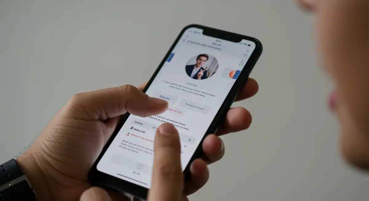 Main d'un utilisateur interagissant avec une application mobile française, illustrant une UX réussie.