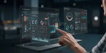 Interface e-commerce futuriste avec recommandations personnalisées en 2026