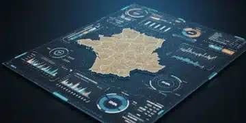 Tableau de bord futuriste d'analyse prédictive 2026 avec données concurrentielles françaises