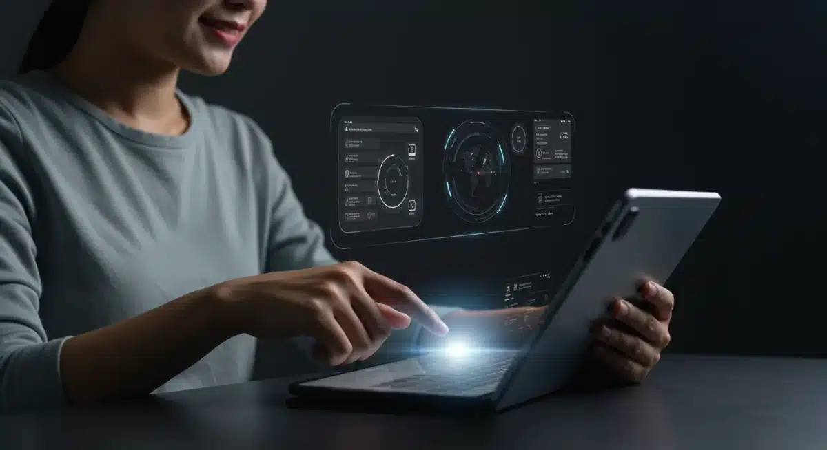 Utilisateur naviguant avec aisance sur une interface numérique intuitive, symbole d'une expérience utilisateur positive.