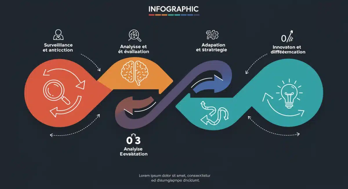 Infographie du plan d'action en 4 étapes pour réagir aux innovations concurrentielles