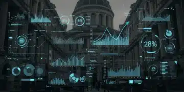 Interface utilisateur futuriste affichant des données d'engagement en hausse pour 2026