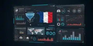 Tableau de bord numérique futuriste affichant des données clients unifiées pour l'omnicanal en France en 2026.