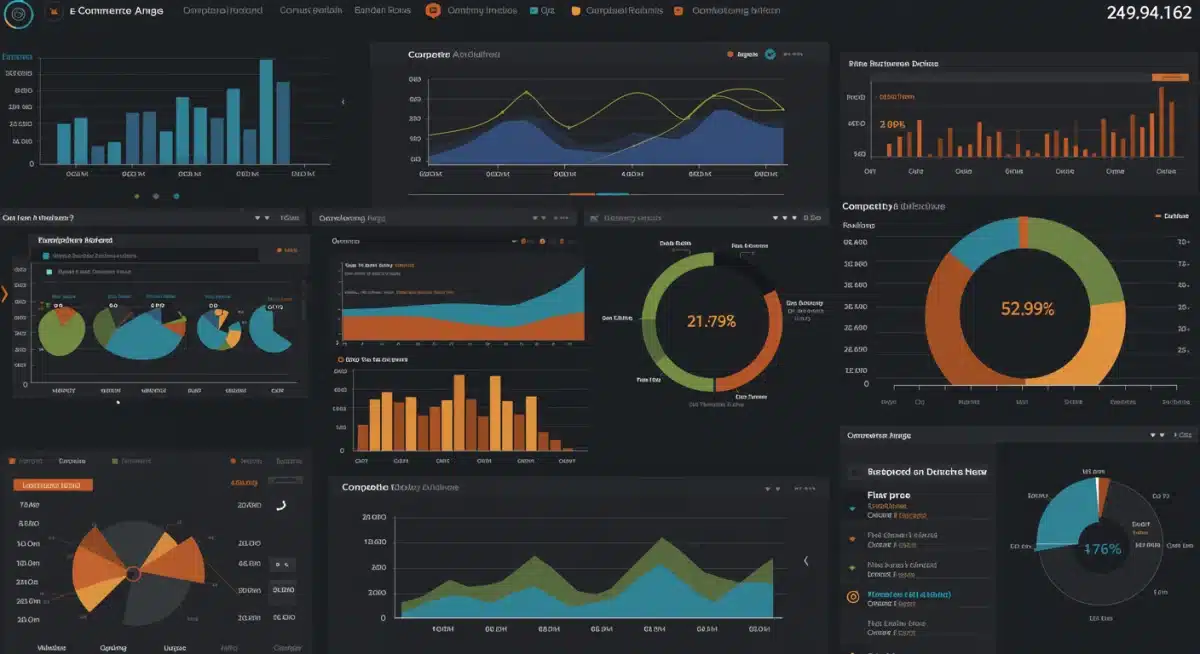 Tableau de bord d'analyse concurrentielle affichant des métriques e-commerce et des données concurrents.