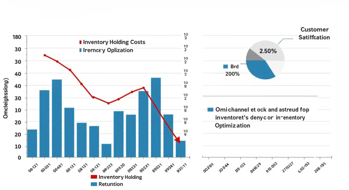 Graphique illustrant la réduction des coûts de stockage et l'amélioration de la satisfaction client grâce à l'omnicanal.
