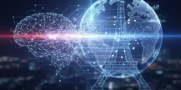 Graphique futuriste d'analyse de données concurrentielles pour le marché français en 2026