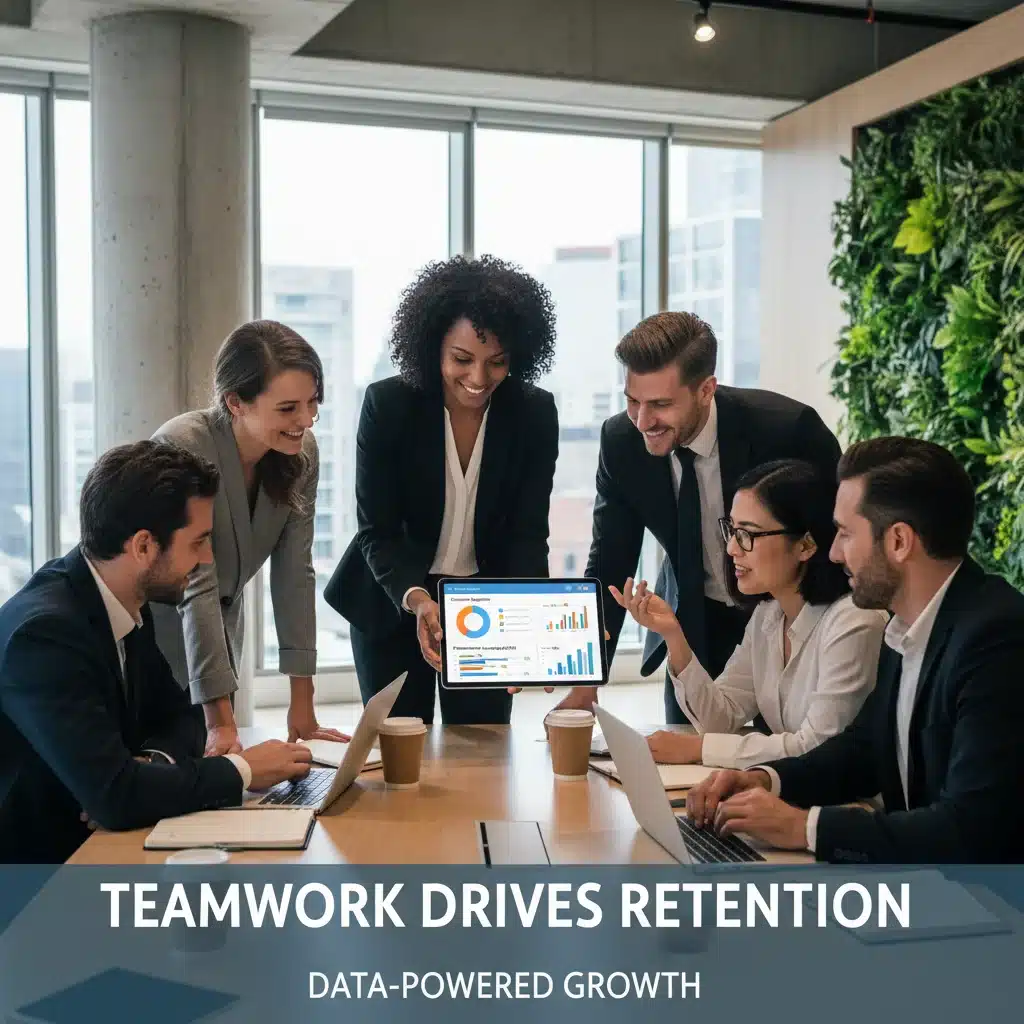 Équipe de professionnels analysant des données de segmentation client et des campagnes personnalisées pour la fidélisation.