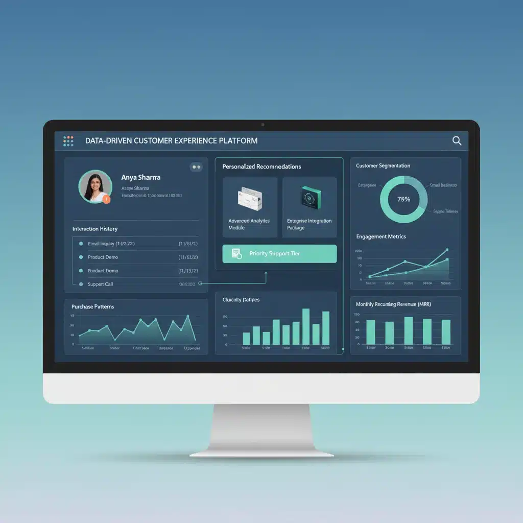 Tableau de bord d'un système CRM avancé pour la personnalisation client