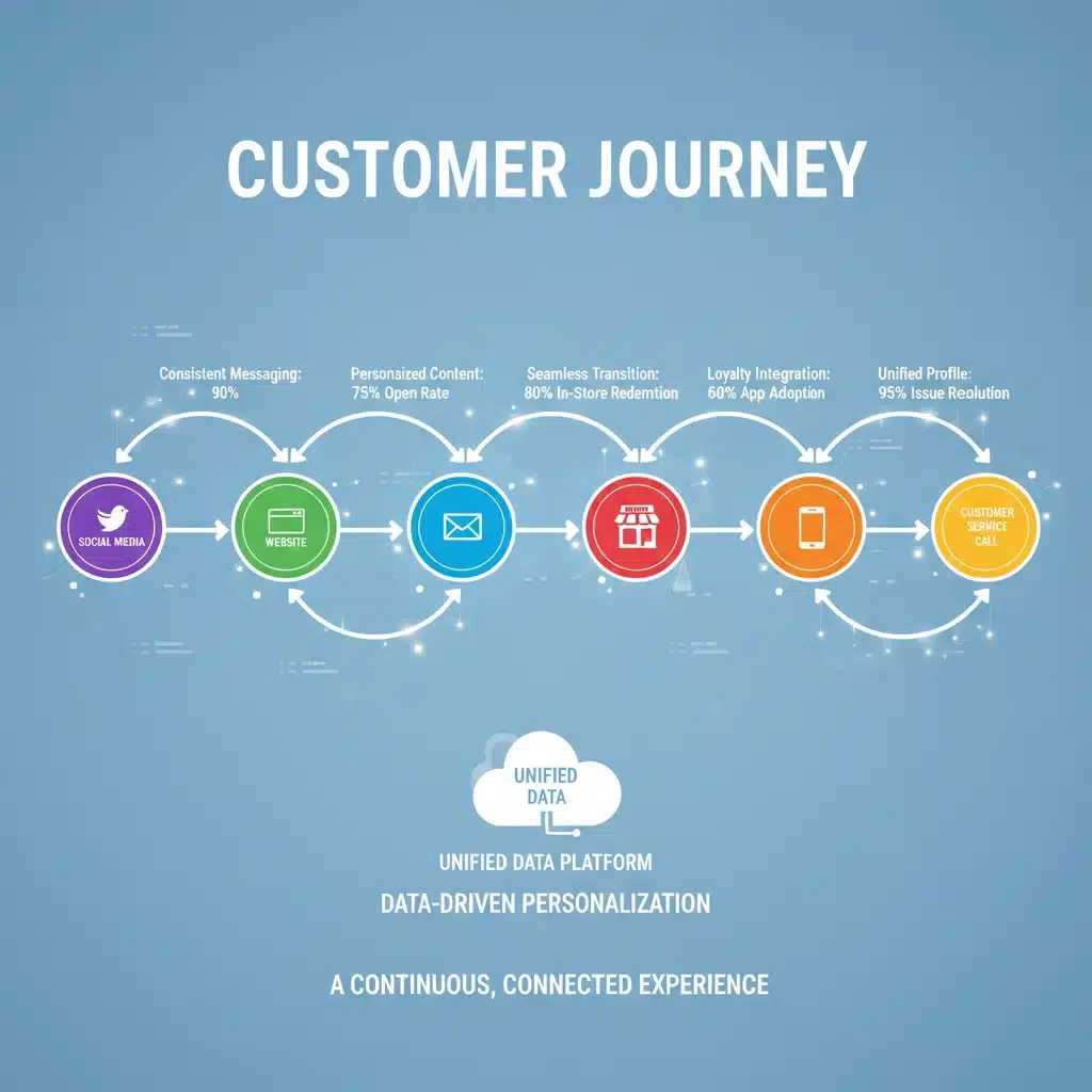 Infographie du parcours client omnicanal sans couture