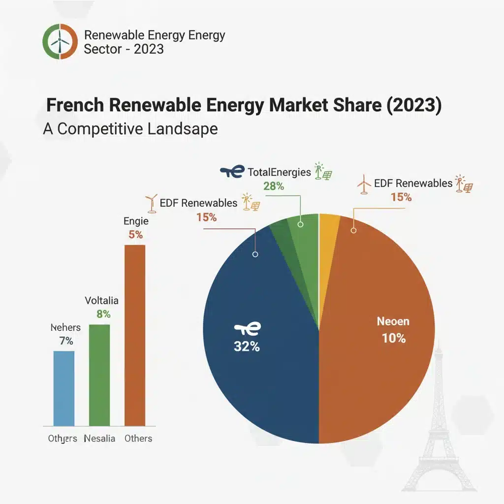 Infographie de la part de marché des concurrents français