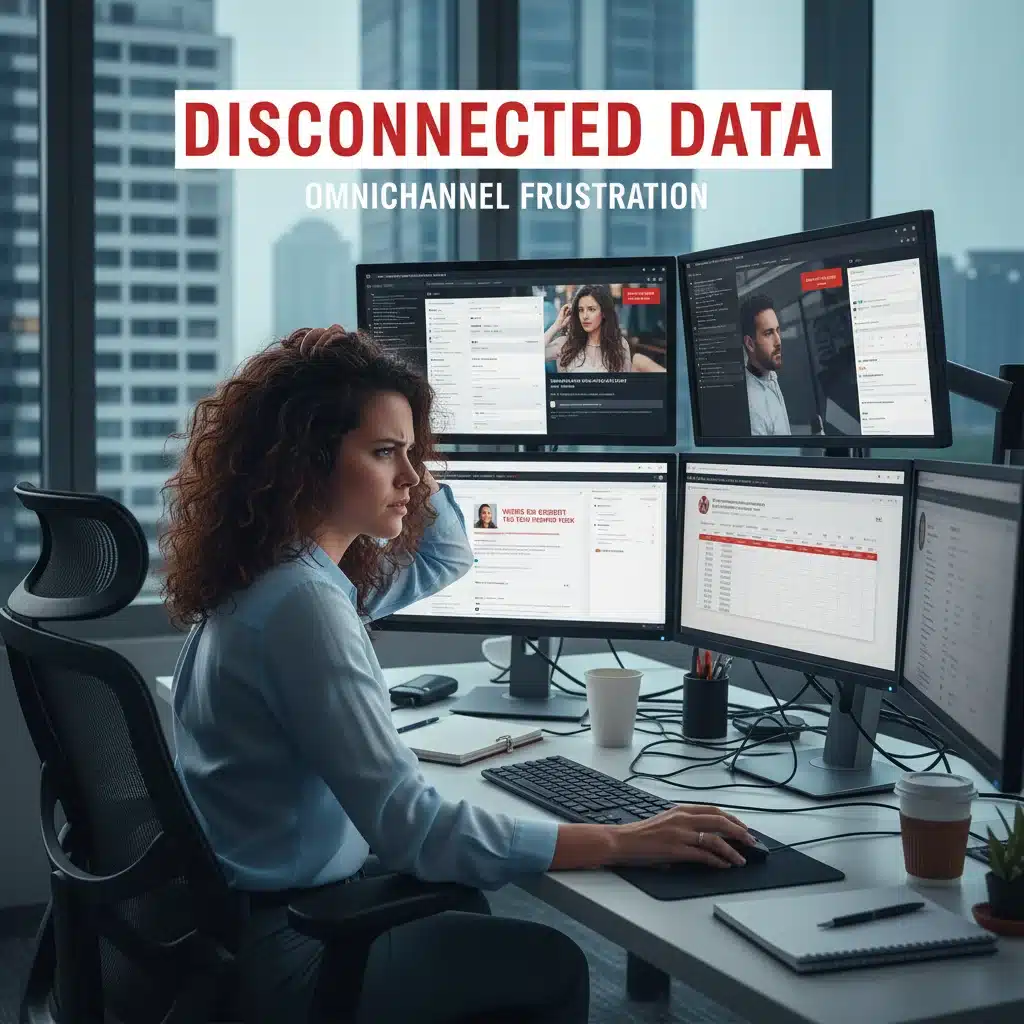 Agent de service client frustré par l'absence de données unifiées