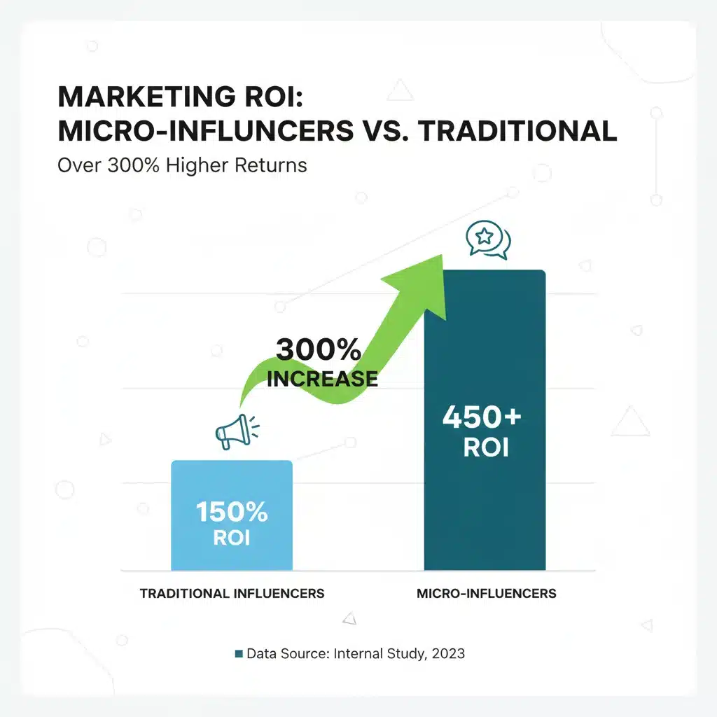 Graphique montrant l'augmentation du ROI avec les micro-influenceurs