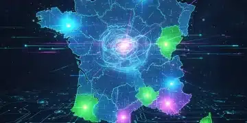 Illustration futuriste du micro-ciblage publicitaire en France avec des données démographiques précises pour 2026