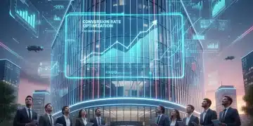 Illustration futuriste d'une PME française utilisant l'IA générative pour stimuler sa croissance et ses conversions.