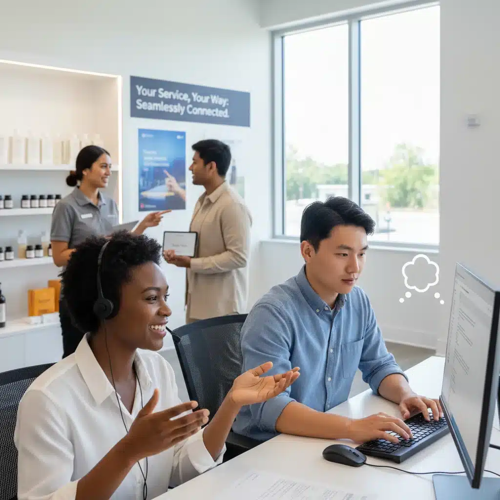 Agents de service client offrant un support personnalisé et cohérent à travers différents canaux de communication.