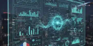Tableau de bord futuriste de veille concurrentielle IA pour détaillants français