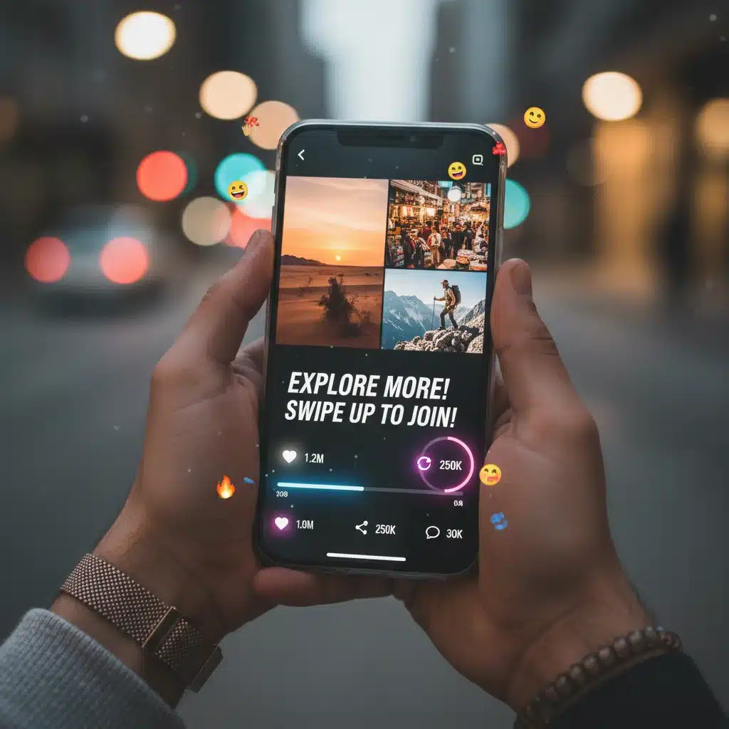 Écran de smartphone affichant une vidéo courte engageante avec des icônes d'interaction, illustrant l'engagement accru.