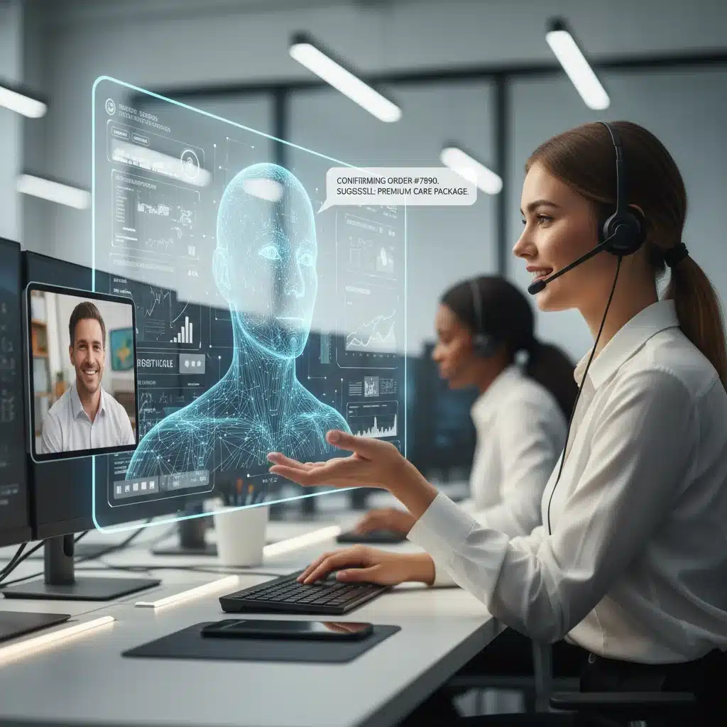 Agent de service client utilisant l'IA pour améliorer l'interaction et la personnalisation dans un contexte omnicanal.