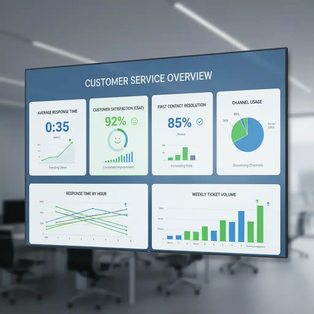 Tableau de bord des KPIs de service client omnicanal