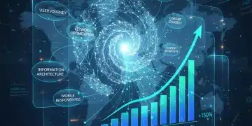 Illustration futuriste de l'intégration UX SEO pour un meilleur classement Google en 2026
